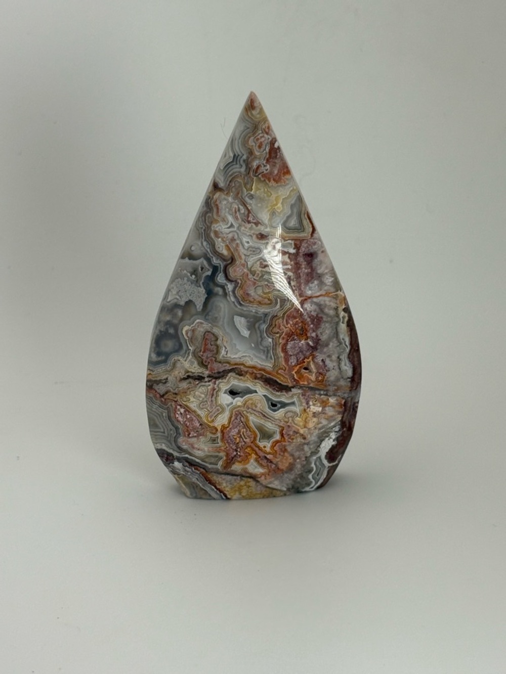 Crazy Lace Agate Flame 3.5” / Mexican Agate Freeform / Banded Crystal Decor